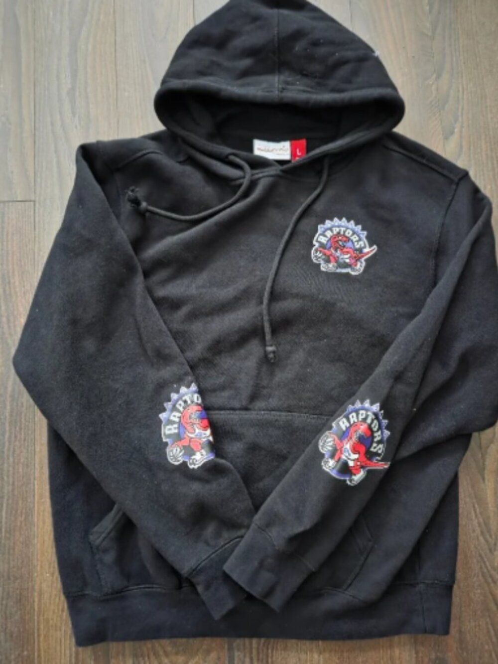 Mitchell & Ness Black Raptors Hoodie, Size Large